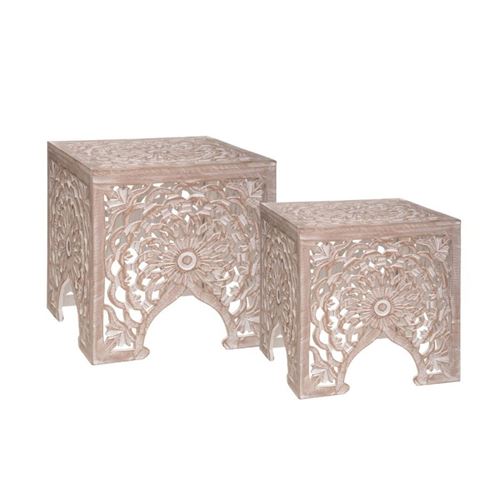 Table basse Atmosphera Table d'appoint Terre sauvage Lot de 2