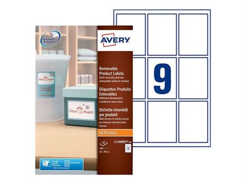 Avery Zweckform L7108REV-20 - étiquettes - 180 étiquette(s)