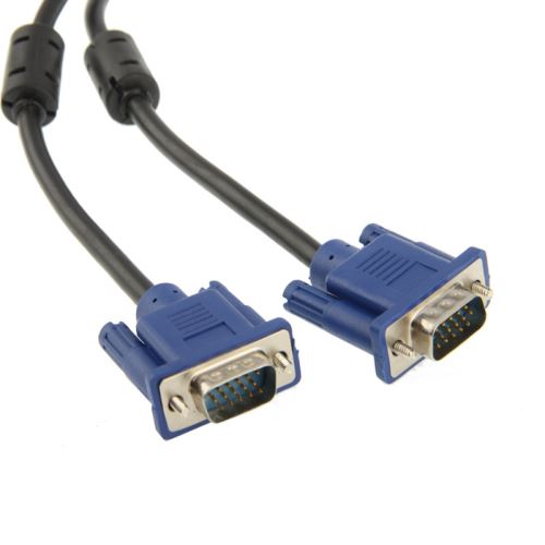 Connectique Câble & adaptateur moniteur 5m Haute Qualité VGA 15Pin Mâle à VGA 15Pin Câble Mâle pour Moniteur LCD / Projecteur (Noir)