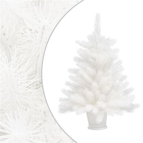 vidaXL Sapin de Noël artificiel avec un pot Blanc 65 cm PE