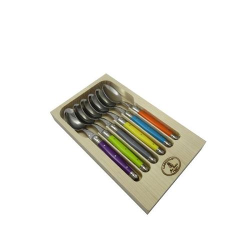 Laguiole lot de 6 cuilleres a café - inox - manche abs couleurs trendy l0060301tre018