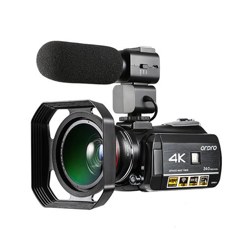 Ordro Ac3 Caméra Vidéo 4K Ultra Hd 60Fps Avec Wifi Externe Microphone BT003