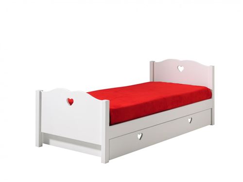 Vipack - AMORI Lit tiroir enfant 90x200 cm - Laqu&eacute; blanc
