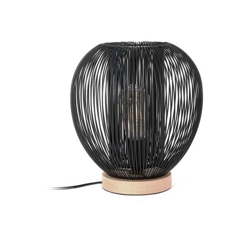The Home Deco Light - Lampe boule filaire à poser 26 cm Noir