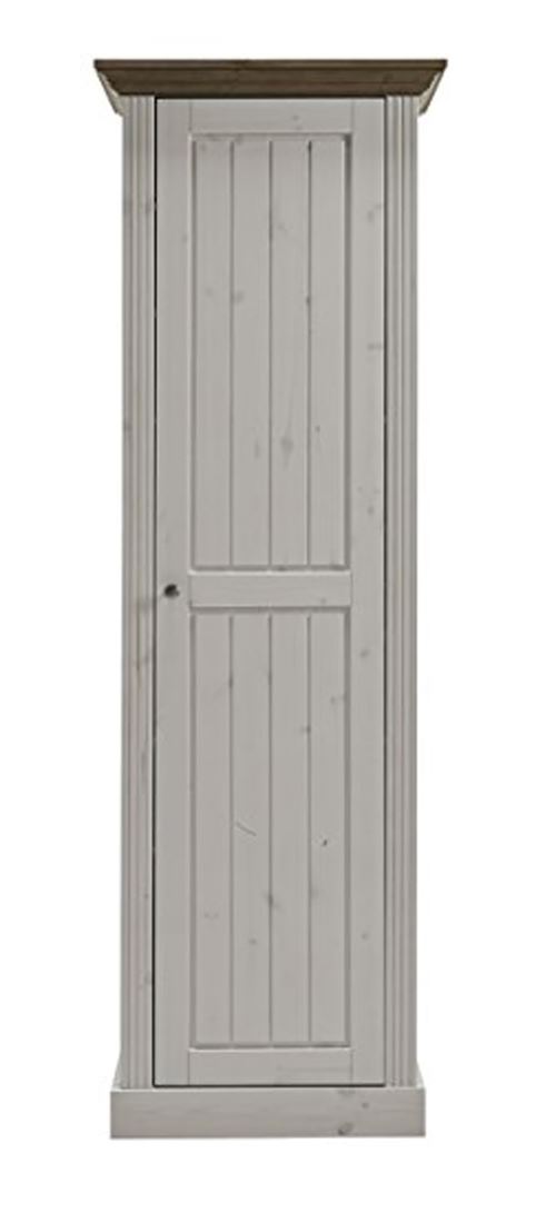Meuble à chaussures coloris blanc / stone en pin massif - Dim : 190.1 x 62.6 x 42 cm -PEGANE-