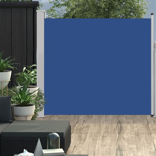 Auvent latéral rétractable de patio 170x300 cm Bleu