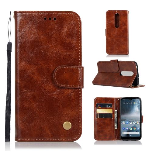 Etui en PU premium vintage café pour votre Nokia 4.2