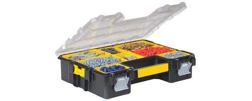 Stanley 1-97-518 Rangement Organiseurs et Casiers Gamme Fatmax - Etanche - Polycarbonate Incassable - 10 Compartiments Amovibles - Fermoirs Métallique Anticorrosion - Capacité 10 Litres