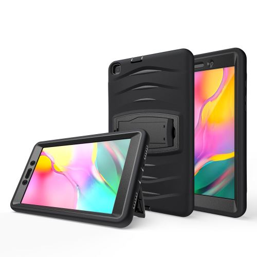 Coque en TPU + Silicone résistant aux chocs avec béquille noir pour votre Samsung Galaxy Tab A 8.0 Wi-Fi (2019) SM-T290