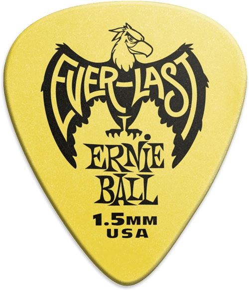 Ernie Ball Jaune Médiators Everlast Sachet De 12 1,5Mm