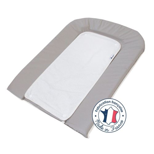 Candide - MATELAS À LANGER PVC GRIS AVEC ÉPONGE PRESSIONNÉE + 1 ÉPONGE BLANCHE