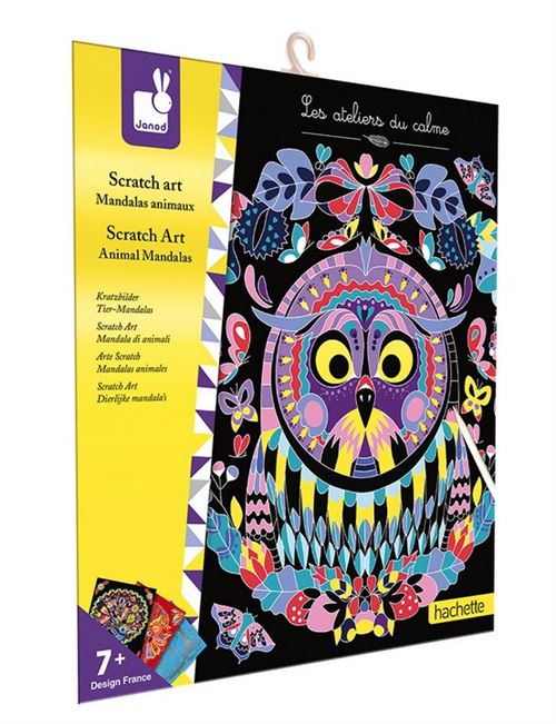 Kit Créatif Janod Mandalas Animaux Scratch Art