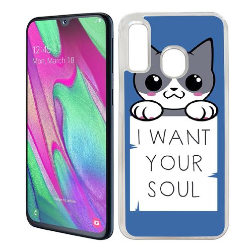 Coque pour Samsung Galaxy A40 -  Chat I Want Your Soul
