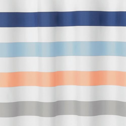 Rideau de douche multicolore - motif rayé