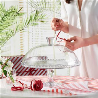 Plateau gâteau verre avec couvercle - Arts de la table