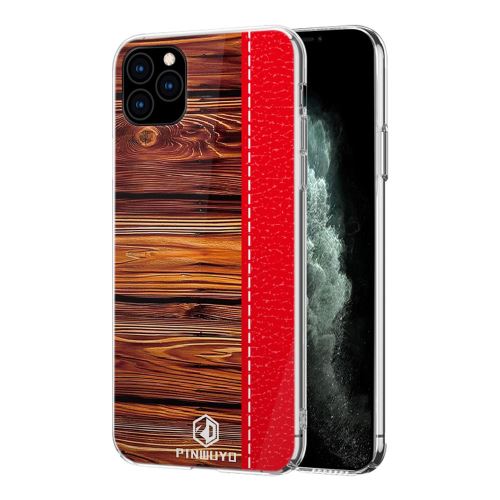 Coque en TPU motif de grain de bois résistant aux chutes rouge pour votre Apple iPhone 11 Pro 5.8 pouces