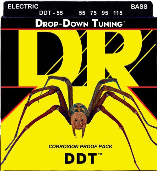 Jeu de cordes guitare basse DR Drop Tuning Basse Heavy DDT55