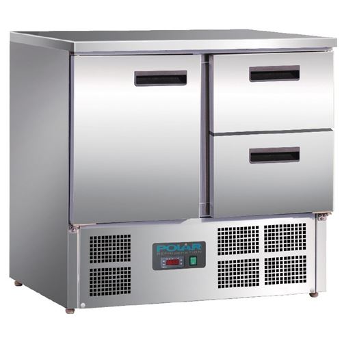 Table réfrigérée positive - 240 L 2 tiroirs 1 porte - Polar - R600A 1 Porte 700 Pleine