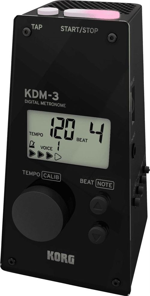 Korg KDM-3 - Métronome Traditionnel avec haut-parleur résonant noir