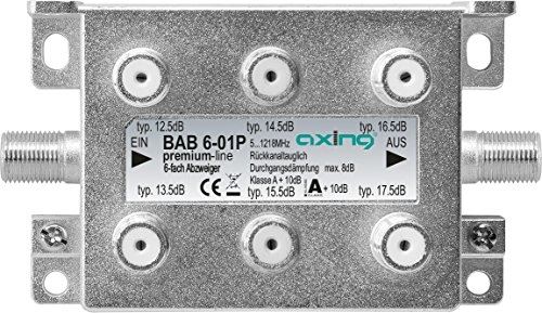 Axing bab 6?01p dérivateur 6 directions la télévision par câble catv multimédia dvb t2 classe a + 10 db, 5?1218 mhz métal