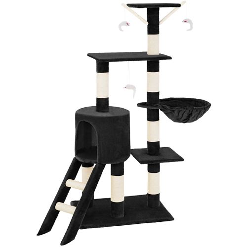 Comparer les prix de TecTake Arbre à chat DOMINIQUE 142 cm - noir