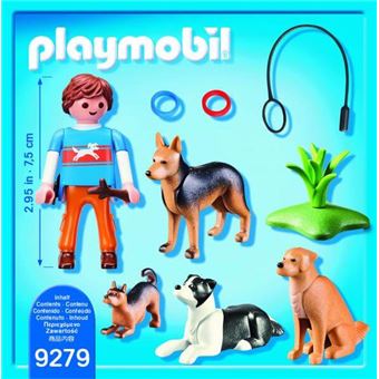 Playmobil City Life La pension des animaux 9279 Entraîneur et chiens