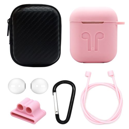 Coque en silicone WISETONY antichoc pour Apple AirPods - Rose clair
