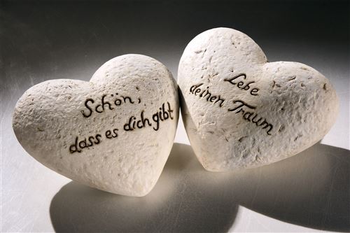 Small Foot coeur en céramique avec texte 12x10x4 cm allemand
