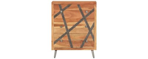 Buffet Bois d'acacia massif avec 3 tiroirs 60x30x75cm