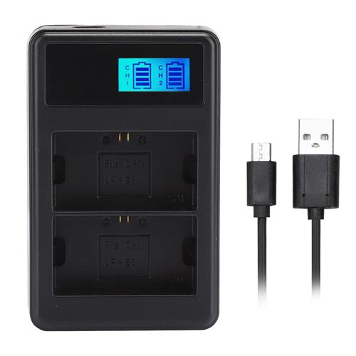 Chargeur De Batterie Caméra Seivi Lp-E6 Dual À Fente Avec Indicateur De Batterie Lcd