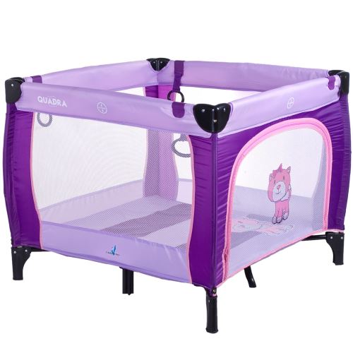 QUADRA Parc bébé de voyage pliant de 0 à 15 kg Violet