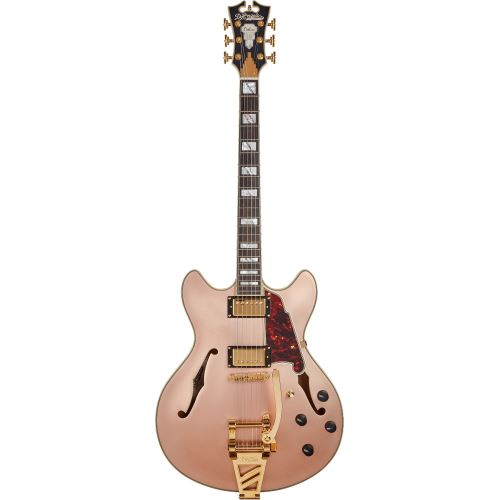 D'Angelico Deluxe DC Limited Edition Matte Rose Gold guitare hollow body avec étui