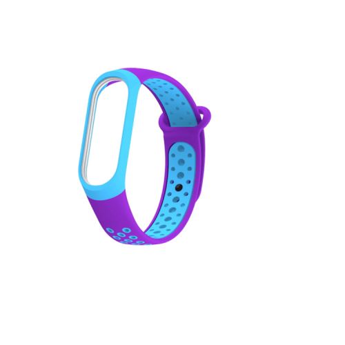 Bracelet en silicone bicolore Smartwatch pour Xiaomi Mi Band 3 - Violet&Bleu