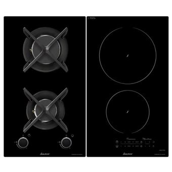 Sauter SPI9332MB - Table de cuisson mixte induction et gaz - 4 plaques de cuisson - Niche - largeur : 26.5 cm - profondeur : 49 cm - noir