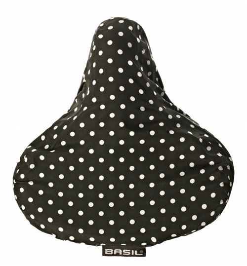 BASIL Katharina housse de selle noir avec des points blancs (50297)