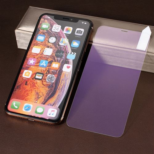 Protecteur écran en verre trempé miroir 0.26mm 2.5D haut violet pour votre Apple iPhone XS Max 6.5 pouces