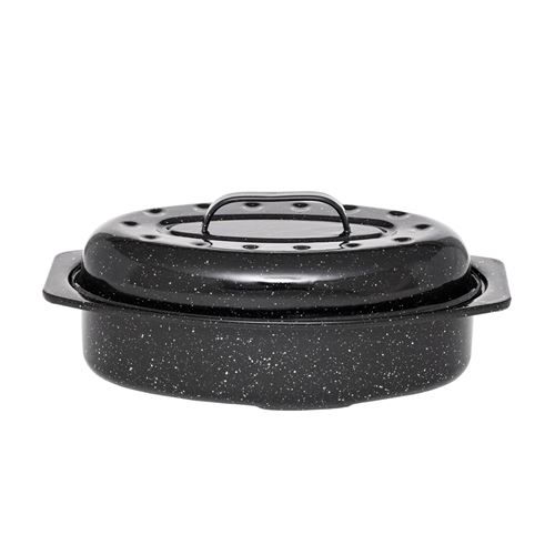 Roaster ovale couvert 33x20 cm - Warmcook - Noir - Acier