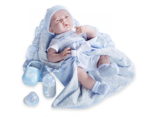 Berenguer - Soft Body La Newborn in Blue bunting and ccessories, WHITE