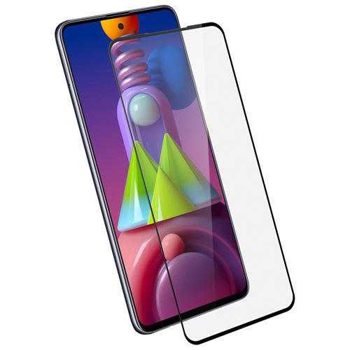 Avizar Film pour Samsung Galaxy M51 Verre Trempé 9H Anti-traces Transparent Contour Noir