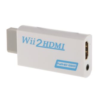 WII HDMI Adaptateur Wii Convertisseur HDMI, avec HDMI Câble et sortie audio  Extra Prise 3,5 mm pour moniteur projecteur Téléviseur