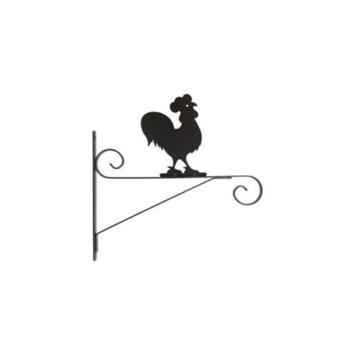 artevasi patere en fer plat coq - 35 cm - gris anthracite métallisé