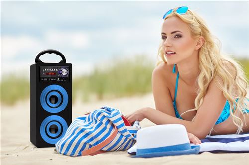 AUX SD Beatfoxx Beachside Bluetooth Haut-Parleur Portable USB UKW/MW Bleu 