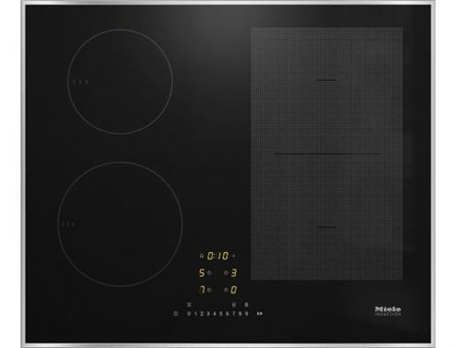 Miele KM 7464 FR - Table de cuisson à induction - 4 plaques de cuisson - Niche - largeur : 56 cm - profondeur : 49 cm - noir - avec garnitures en acier inoxydable
