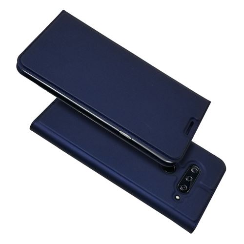 Etui en PU porte-cartes auto-absorbé bleu foncé pour votre LG V40 ThinQ