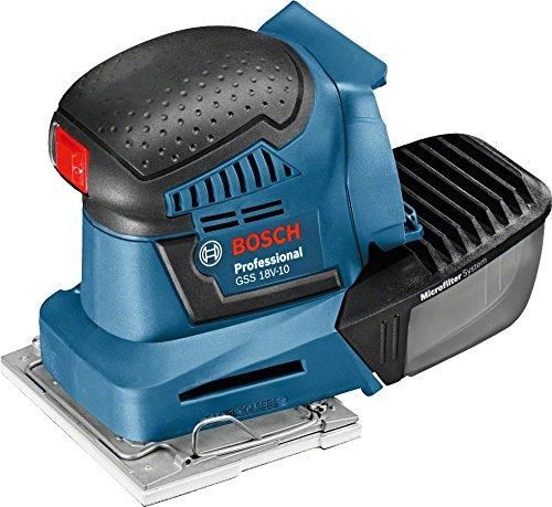 Bosch Professional Ponceuse Vibrante sans-fil GSS 18V-10 (sans Batterie, 18 V, Régime à Vide: 11 000 tr / min, Carton)