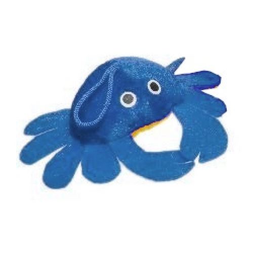 LG-Imports crabe en peluche 15 cm en peluche bleu/jaune
