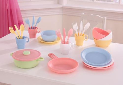 Kidkraft - Batterie de cuisine enfant 27 pièces vaisselle et ustensiles Pastel