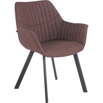 Chaise de salle à manger Lancy en tissu Couleur Marron ...