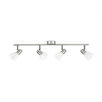 Bande Lumineuse Salle De Bain Mateo 4 Spots - Chrome Nickel, Projecteurs Orientables 360°, Ampoules E14 Non Incluses