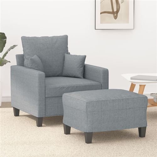 Non Communiqué Gris Clair Fauteuil Avec Repose Pied 60 Cm Tissu